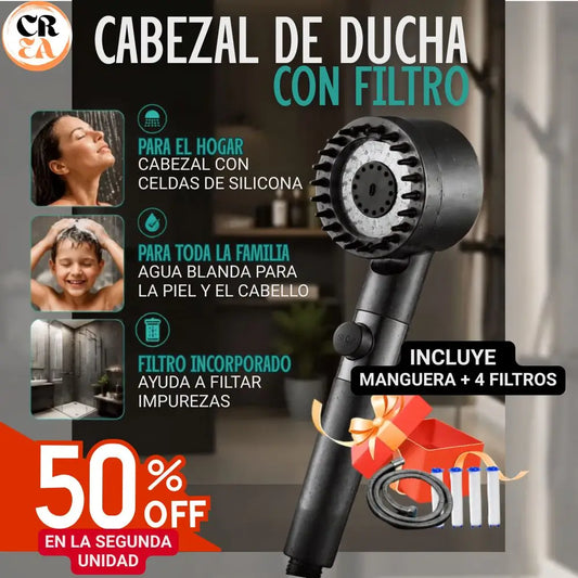 Pack Ducha con Filtro: Cabezal, Manguera y Filtros de Repuesto